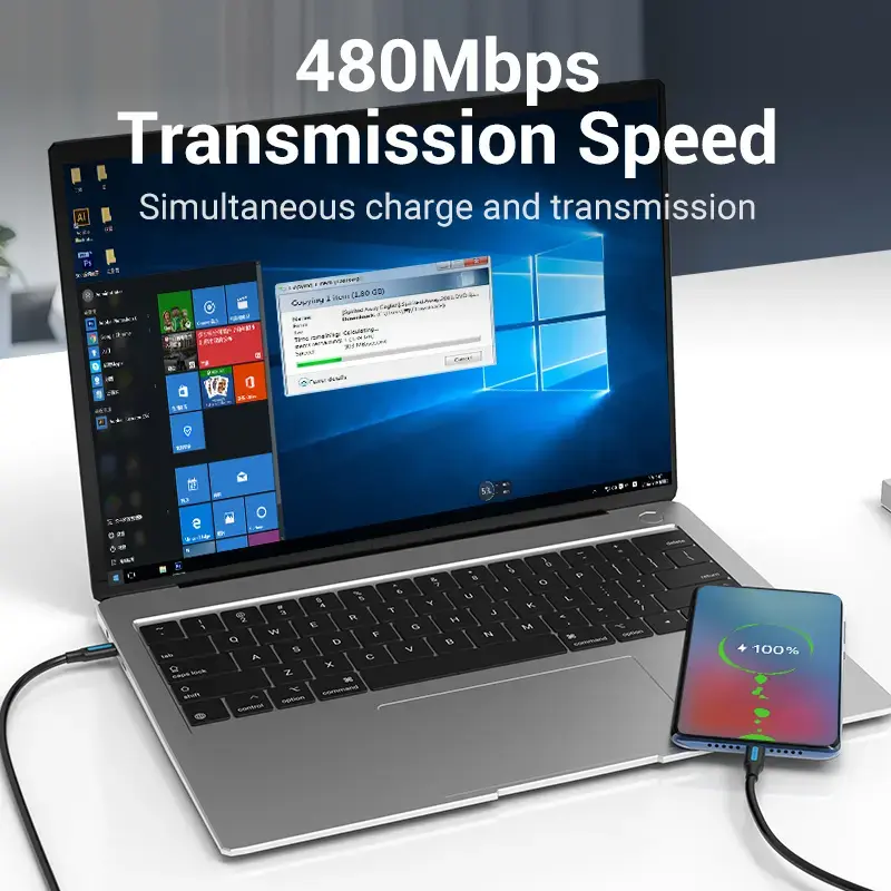 Vention USB 2.0 C Male to Male kabelis 1M Photo 7