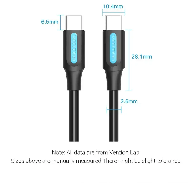 Vention USB 2.0 C Male to Male kabelis 1M Photo 14