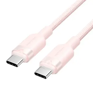 Кабель USB C — USB C Vention TRDP USB 2.0 2 м 0,48 Гбит/с 60 Вт розовый