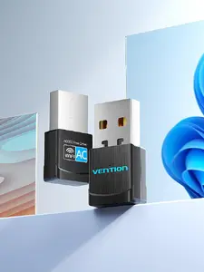 Vention USB Wi-Fi Dual Band Adapter 2.4G/5G Melns Bezvadu USB 433 Mbit/s