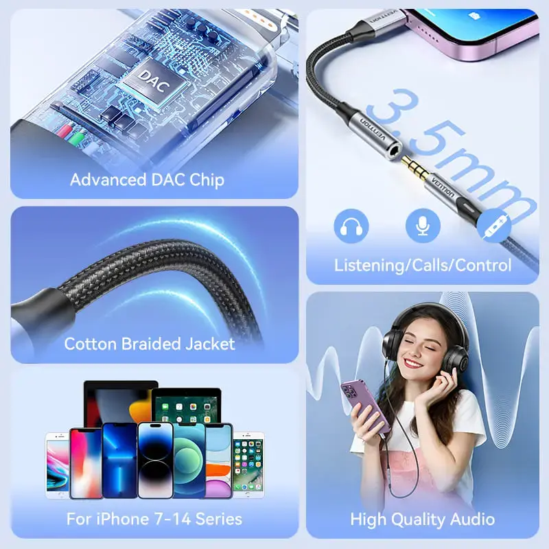 Адаптер Vention BMBHA Lightning на 3.5 мм Photo 3