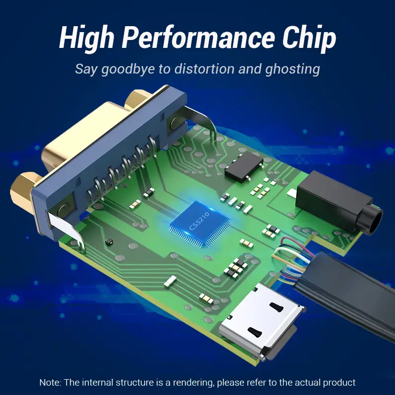 Преобразователь Vention Flat HDMI в VGA 0.15M черный Photo 3