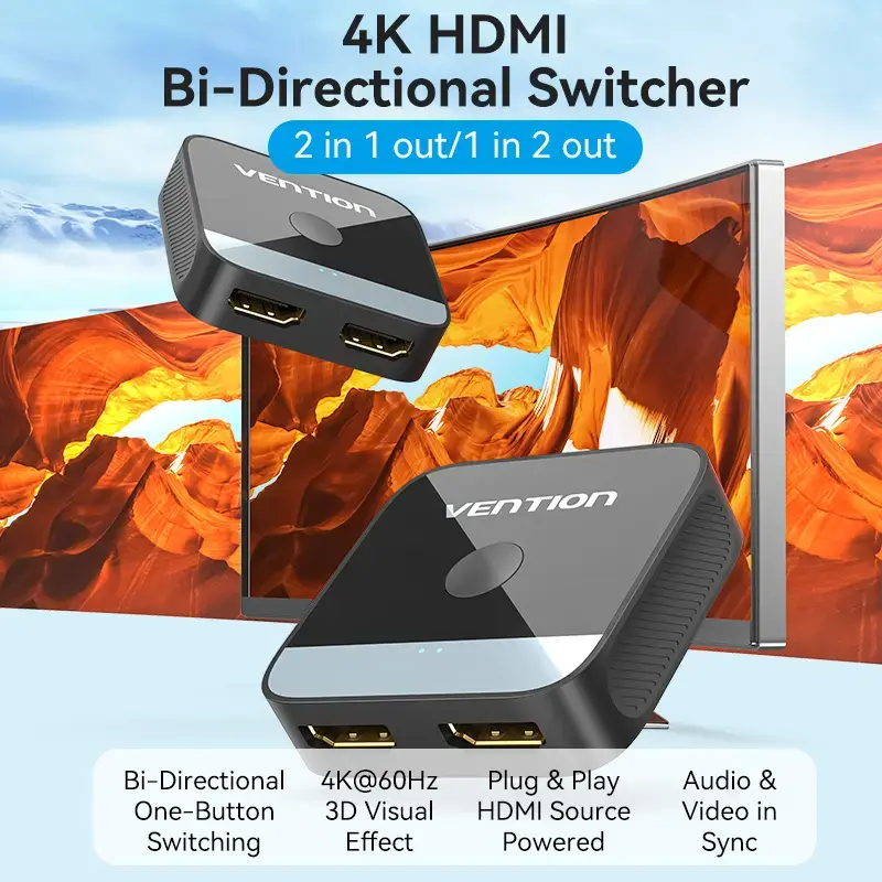 Vention 2-Port HDMI Bi-Direction 4K Switcher Photo 2