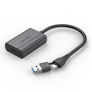 Cable adapter Vention ACYHB — USB-C + USB-A to HDMI, grey