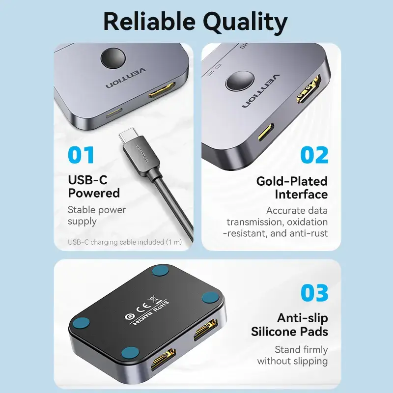 Vention 2-Port Bi-Directional 8K HDMI Switcher AKPH0 Photo 14