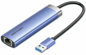 Vention TGFSB USB 3.2 Gen 1 (3.1 Gen 1) Type-A 5-портовый хаб с Gigabit RJ-45 и USB-C, синий