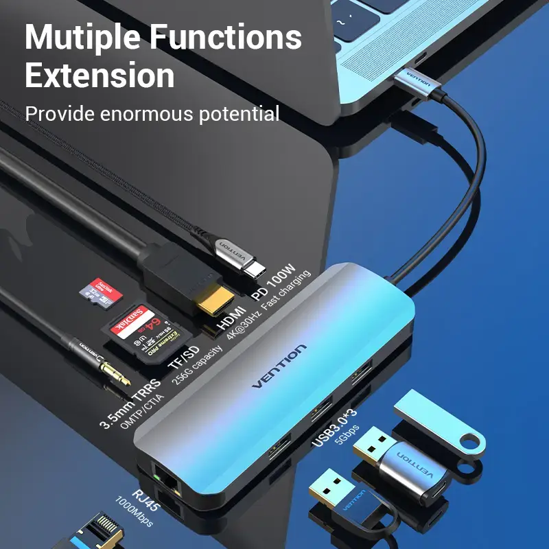 Док-станция Vention Многофункциональная USB-C на HDMI Photo 4