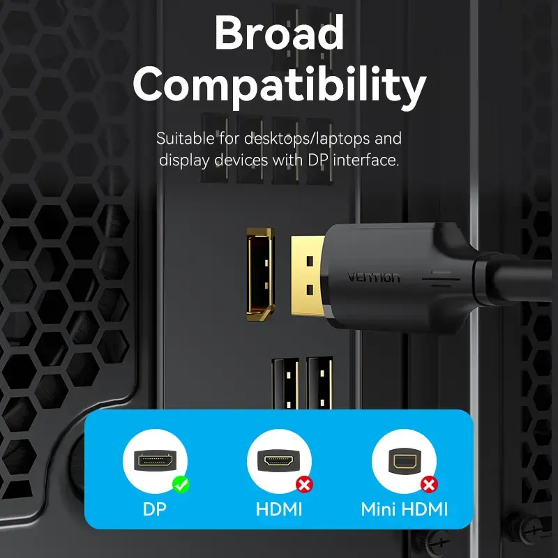 Кабель Vention DisplayPort 1,5 м 4K Photo 11