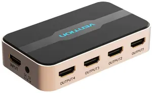 HDMI Splitter Vention 1 In 4 Out 4K@30Hz Gold Aluminum Alloy
