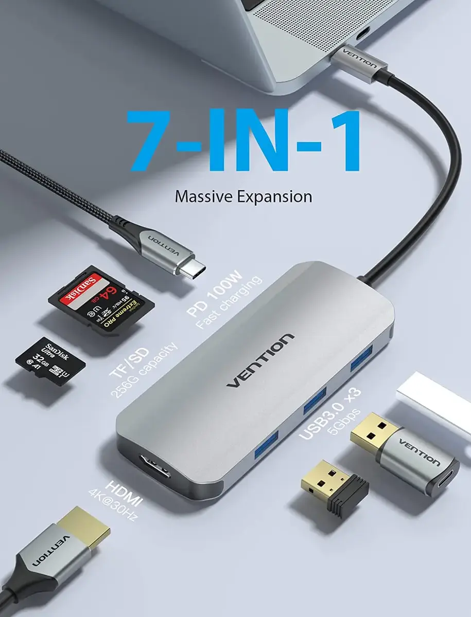 Док-станция Vention USB-C to HDMI USB 3.0x3 Photo 3