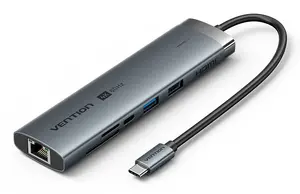Dokstacija Vention 9-1 USB-C TGVHB — RJ-45, HDMI 4K@60Hz, USB 3.2 Gen1, SD/MicroSD, 1x USB-C