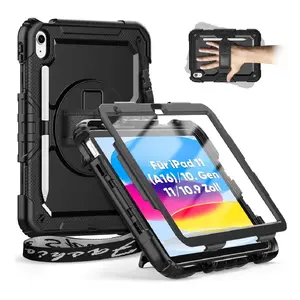 Защитный чехол для iPad timecity 11" (A16) с противоударным корпусом, защитой экрана и 360° подставкой, совместим с A2696/A2757/A2777