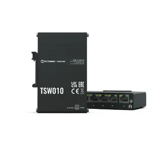 Teltonika TSW010 DIN Rain Switch 5 x Fast Ethernet 10/100 Power over Ethernet PoE Black