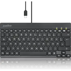 Perixx USB-C mini keyboard PERIBOARD-426C DE with flat keys, compact layout, wired connection
