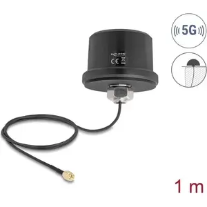 Антенна DELOCK 81469 всенаправленная 5G LTE GNSS Wi‑Fi 6 с SMA-разъёмом усиление 1,9–3,3 дБи