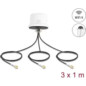 Антенна DELOCK 81472 4G MIMO Dualband WiFi 6 с 2 x SMA и 1 x RP‑SMA
