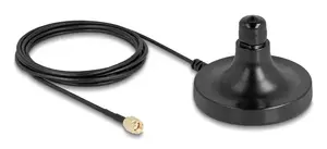 Antenna Magnetic Base DELOCK ULA100 — 1×N jack to 1×RP‑SMA plug, 3 m cable, outdoor, black