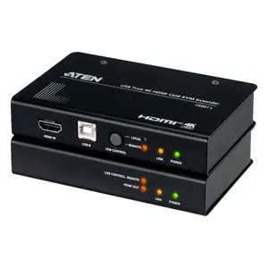 AV KVM extender ATEN CE801 — USB True 4K HDMI over Cat6 (4K @ 70 m / FHD @ 100 m), HDMI & USB Type-A, black