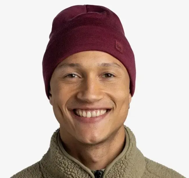 Buff Merino Midweight Beanie Melange Tibetan Red Photo 2