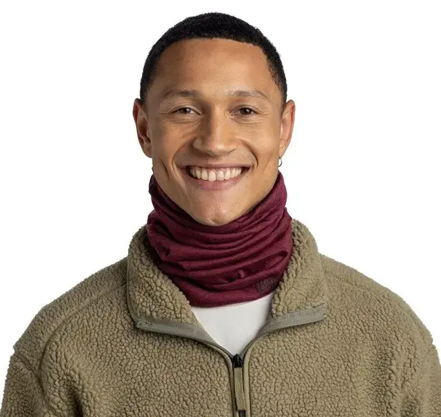 Buff Merino Midweight Melange Bandana Tibetan Red Photo 3