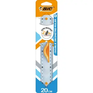 Ruler BIC Double Ruler 20 cm, transparent plastic, 1 piece
