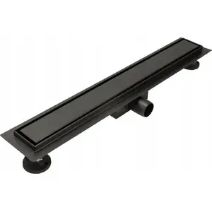 Linear shower drain Vendita DUO 2 in 1 Black Matte 600 – 600 mm length, black matte finish