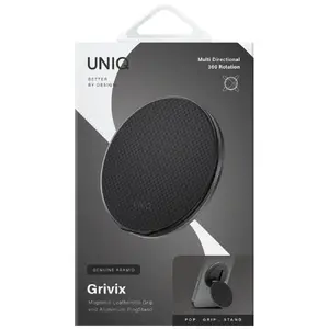 Magnetic Mount Uniq Grivix Premium 360 Mount & Grip Stand Black — magnetic phone mount and grip, 360° rotation