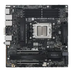 Mātesplate ASUS PRO WS B850M-ACE SE, AMD B850, Socket AM5, Micro ATX, 4×DIMM DDR5, 256 GB, M.2/SATA III, 2.5G/1G/10G Ethernet