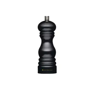 Salt and Pepper Mill Masterclass GB40MCSNPBLK17 — 17 cm black plastic, refillable, ceramic grinding mechanism