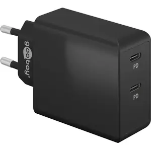 Сетевое зарядное устройство Goobay 61757 Быстрая зарядка USB Type-C 2 порта Черное