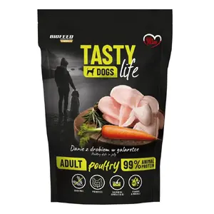 Влажный корм для собак BIOFEED Tasty Life птица 90% 500 г — полнорационный для взрослых, белок 12%, жир 8,5%