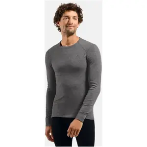 Odlo BL TOP crew neck ACTIVE WARM Thermal Underwear Long Sleeve Dark Grey Size S Polyester