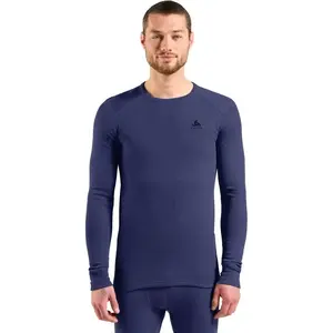 Termo veļas krekla tops Odlo BL TOP crew neck long sleeve ACTIVE WARM izmērs L zils poliesters