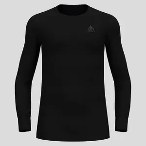 Siltinājošs apakškrekls Odlo The Active Warm — vīriešu garroku krekls, 100% poliesters, izm. M, melns
