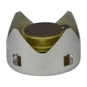 Kempinga spirta plīts Trangia 100281 — 1 virsmas viegla ierīce, 1000 W, 162 g, Ø95×62 mm, sudrabota