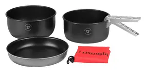 Camping cookware set Trangia Tundra l Lightweight Compact — stove, 20 cm frying pan, 1.75 L pot, 1.5 L saucepan, 489 g