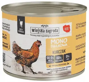 Влажный корм для кошек wiejskazagroda Monobiałkowa Chicken Adult 200 г