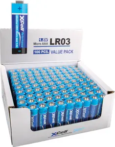 Akumulatori XCell LR03 Micro AAA 100 gab. — alkaliskie AAA (LR03), iepakojumā 100 gab.