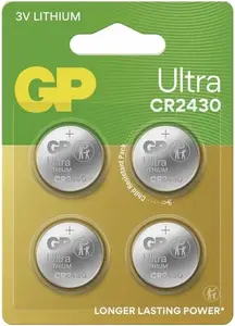 Button cell battery GP CR2430 3.0V (pack of 4) GPCR2430ULT400C4