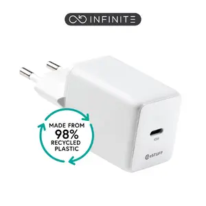 eSTUFF INFINITE ES637046 Indoor AC Smartphone Charger with USB Type-C Port White Fast Charging
