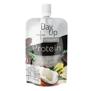 Augļu biezenis Day Up Power Protein — āboli, banāni, kokosrieksts, kakao, 100 g