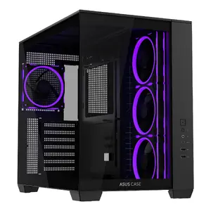 PC case ASUS A32 PLUS ATX, black — tempered glass, RGB fans, USB-C, supports ATX/Micro-ATX/Mini-ITX