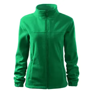 Sieviešu flīsa džemperis MALFINI RIMECK Jacket 280 g/m², Kelly green, ar garām piedurknēm, izmēri