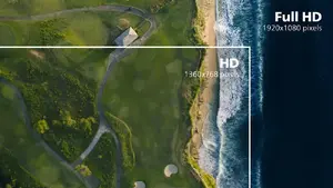 16:9 Full HD displejs asiem un detalizētiem attēliem