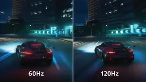 120 Hz atsvaidzes intensitāte īpaši vienmērīgiem attēliem
