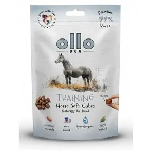 Лакомство для собак OLLO Air Dried Training Horse Cubes 80 г — кубики из конского мяса, 80 г, белок 39.6%, жир 29%