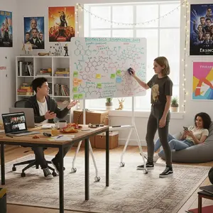 Balta tāfele ergo office ER-306 — sausā dzēšamā, vienpusēja, horizontāla 1190×790 mm, tērauda, ar riteņiem, magnētiska