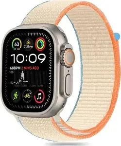 Неопреновый (нейлоновый) ремешок Tech-Protect для Apple Watch (44/45/46/49 мм) — совместим с Series 6/7/8/9/10, SE, Ultra 1/2 — кремовый