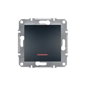 Vienpolu gaismas slēdzis Schneider Electric Asfora antracīta ar apgaismojumu EPH1400171, 1-polus