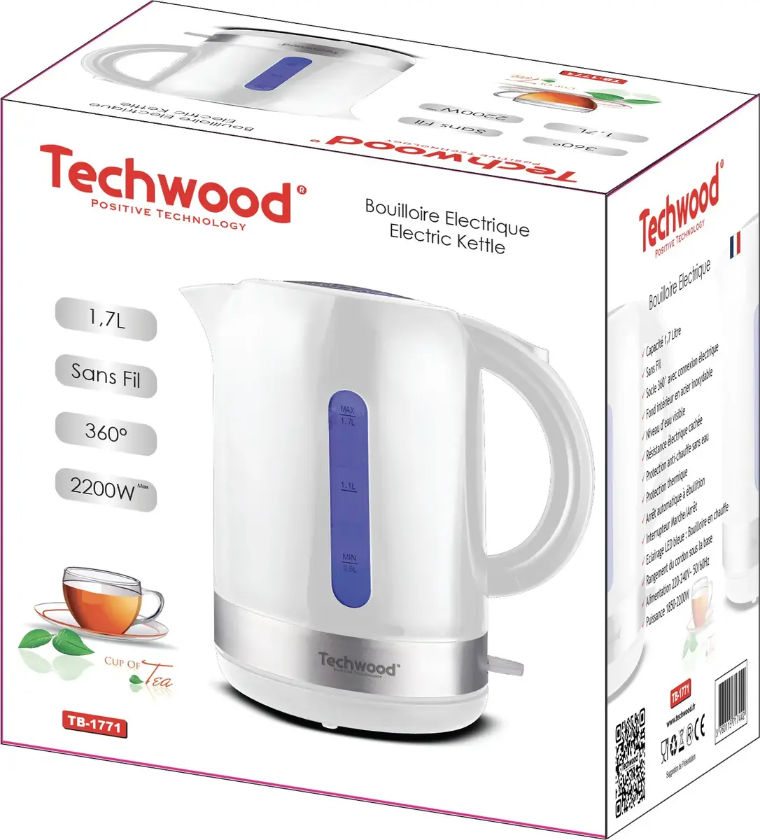 Electric kettle Techwood TB-1771 Photo 2